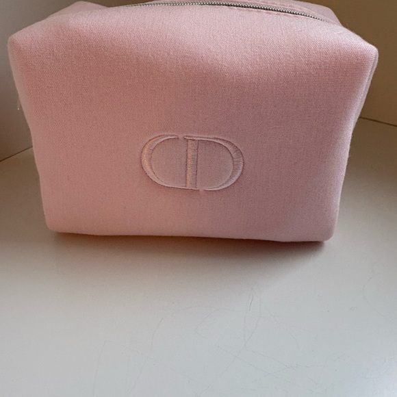 Dior Pink Embroidered CD Cosmetic Pouch - Picture 1 of 7